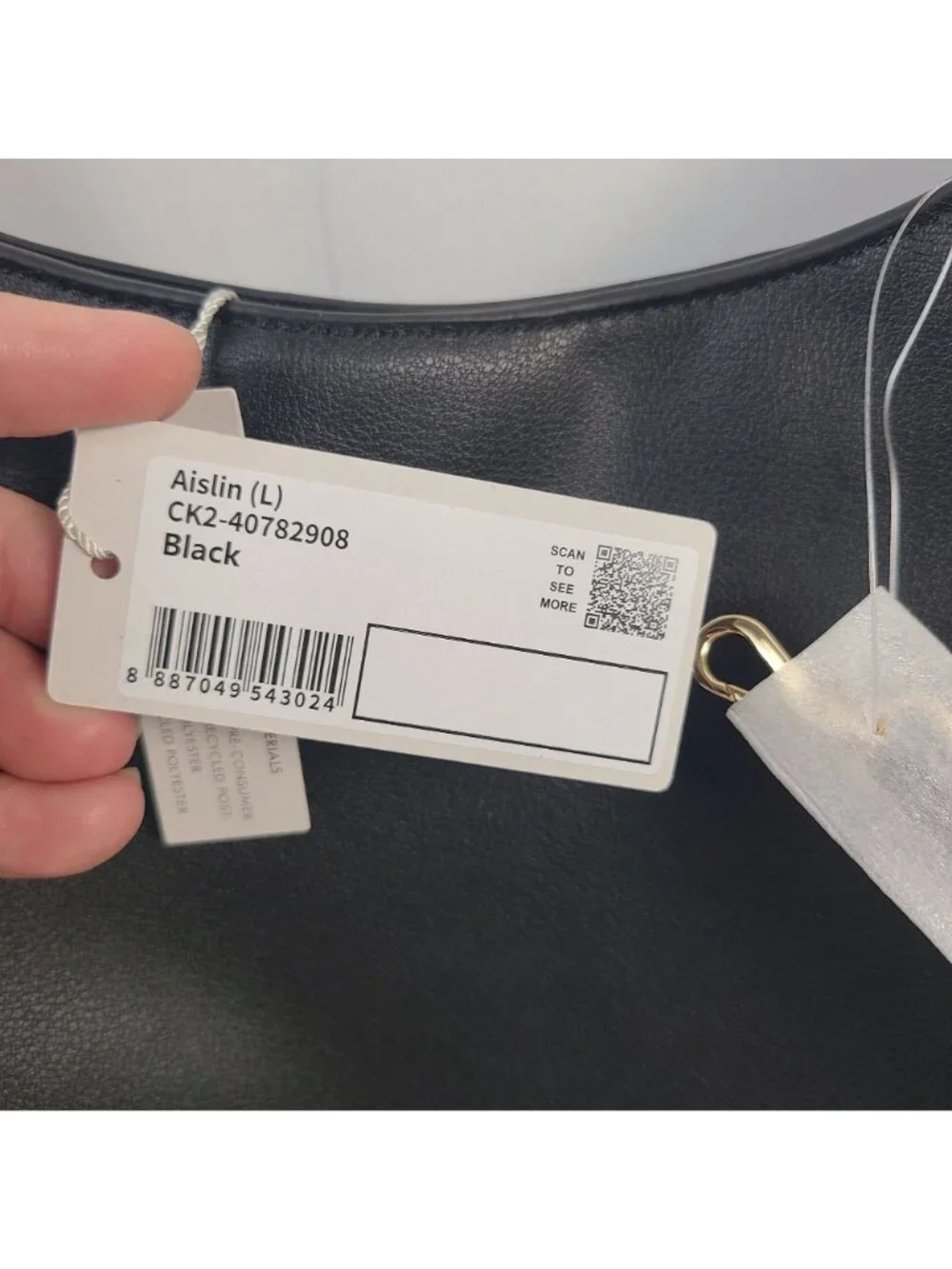 NEW Charles & Keith Aislin Hobo Handbag & Pouch Black Recycled Leather